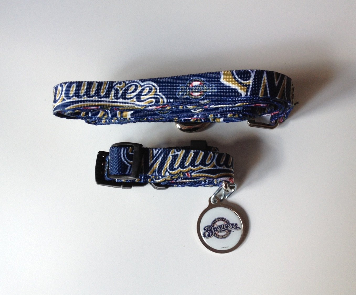 Milwaukee Brewers Pet Dog Leash Set Collar ID Tag Medium