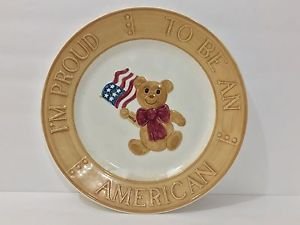 I'm Proud to Be An American Ceramic Plate 1983 The Original Red Plate Co.
