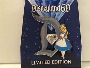 Disneyland 60th Diamond Celebration Alice In Wonderland D Pin of The Month New