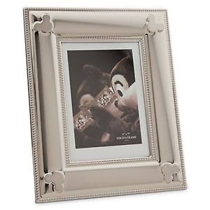 Disney Parks Mickey Mouse Icon Metal Silver Color 5x7 Photo Picture Frame New