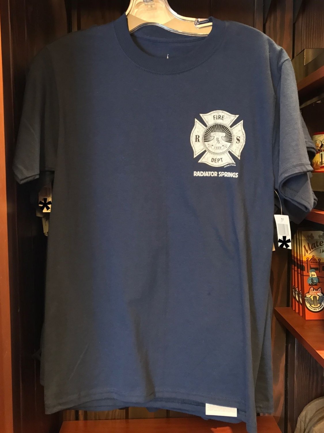 DISNEY PARKS DCA CARS LAND RADIATOR SPRINGS FIRE DEPARTMENT MENS SHIRT NEW