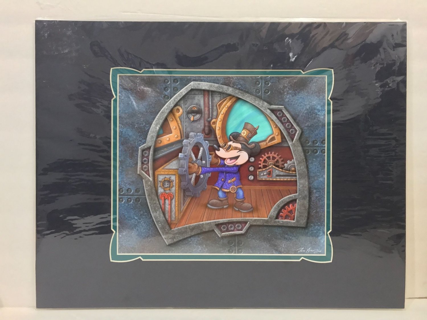 Disney Parks Steampunk Willie Deluxe Matted Print by Dave Avanzino New