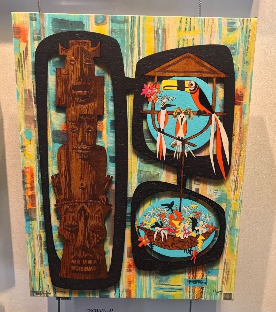 Disney WonderGround Enchanted Tiki Room LE Canvas Wrap by Michelle Bickford New