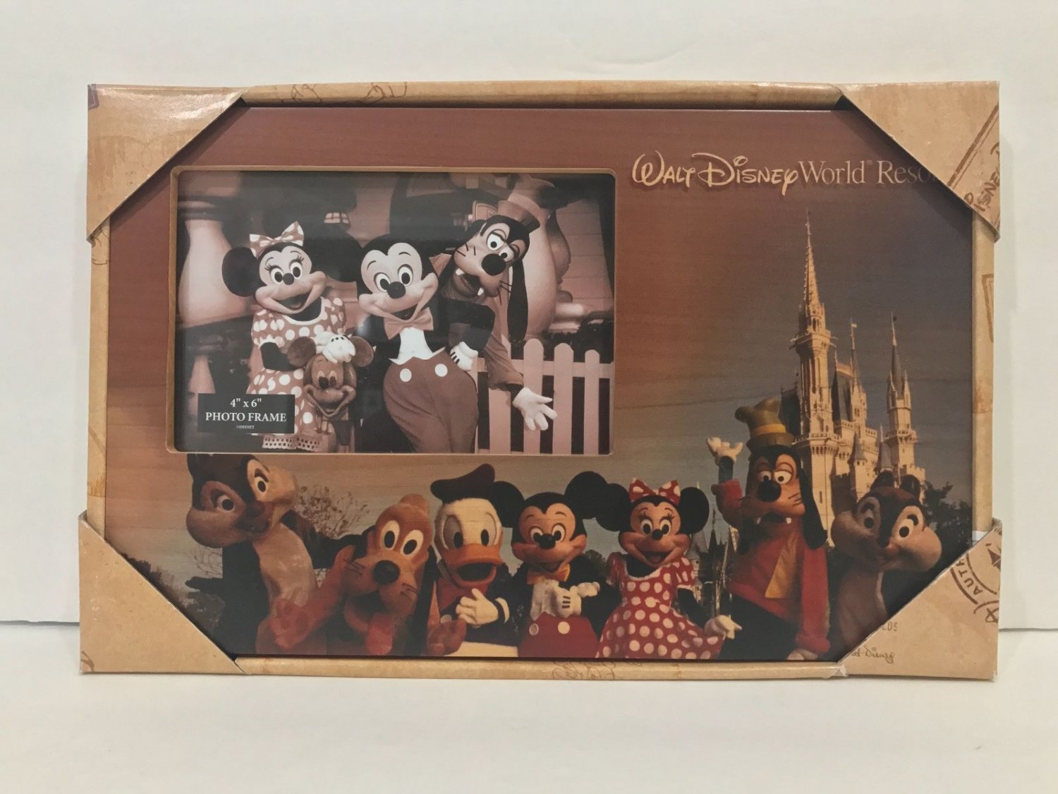 Disney Parks Walt Disney World Resort Mickey and Friends Wood Frame New