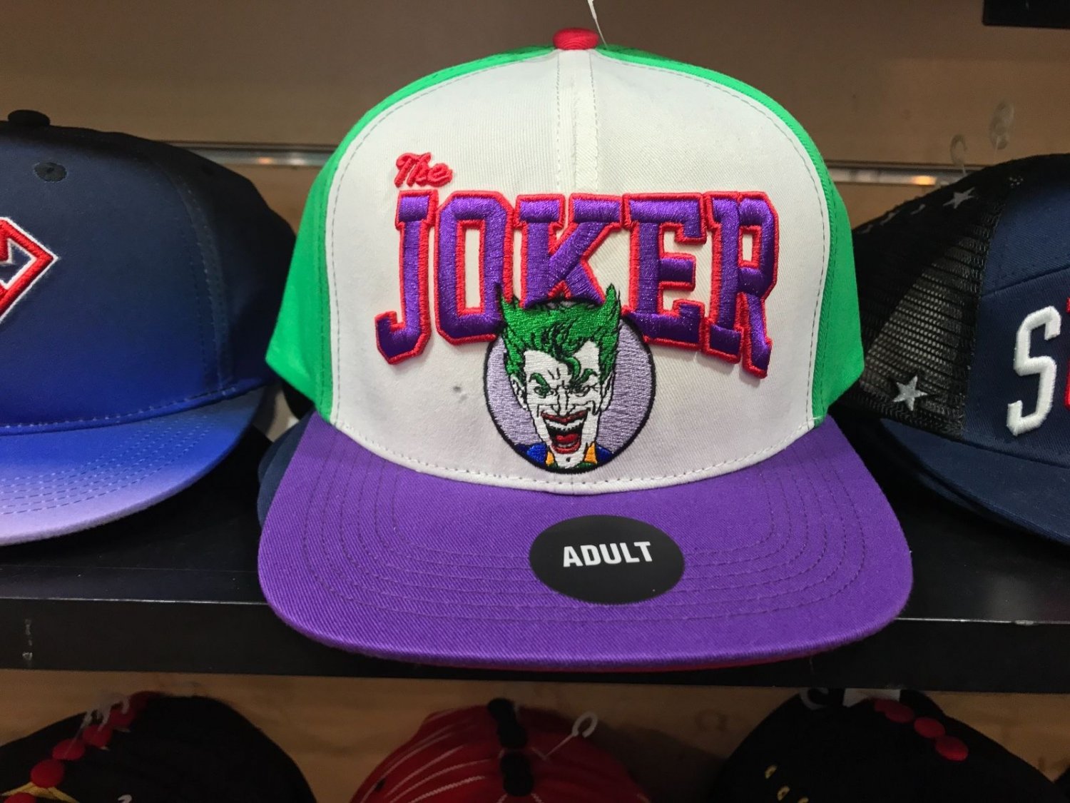 Six Flags Magic Mountain The Joker Two Tone Lip Adjustable Snapback Hat Cap New