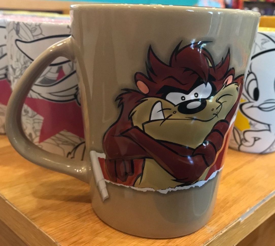 Six Flags Magic Mountain Looney Tunes Tasmanian Devil 16oz. Tear Ceramic Mug New