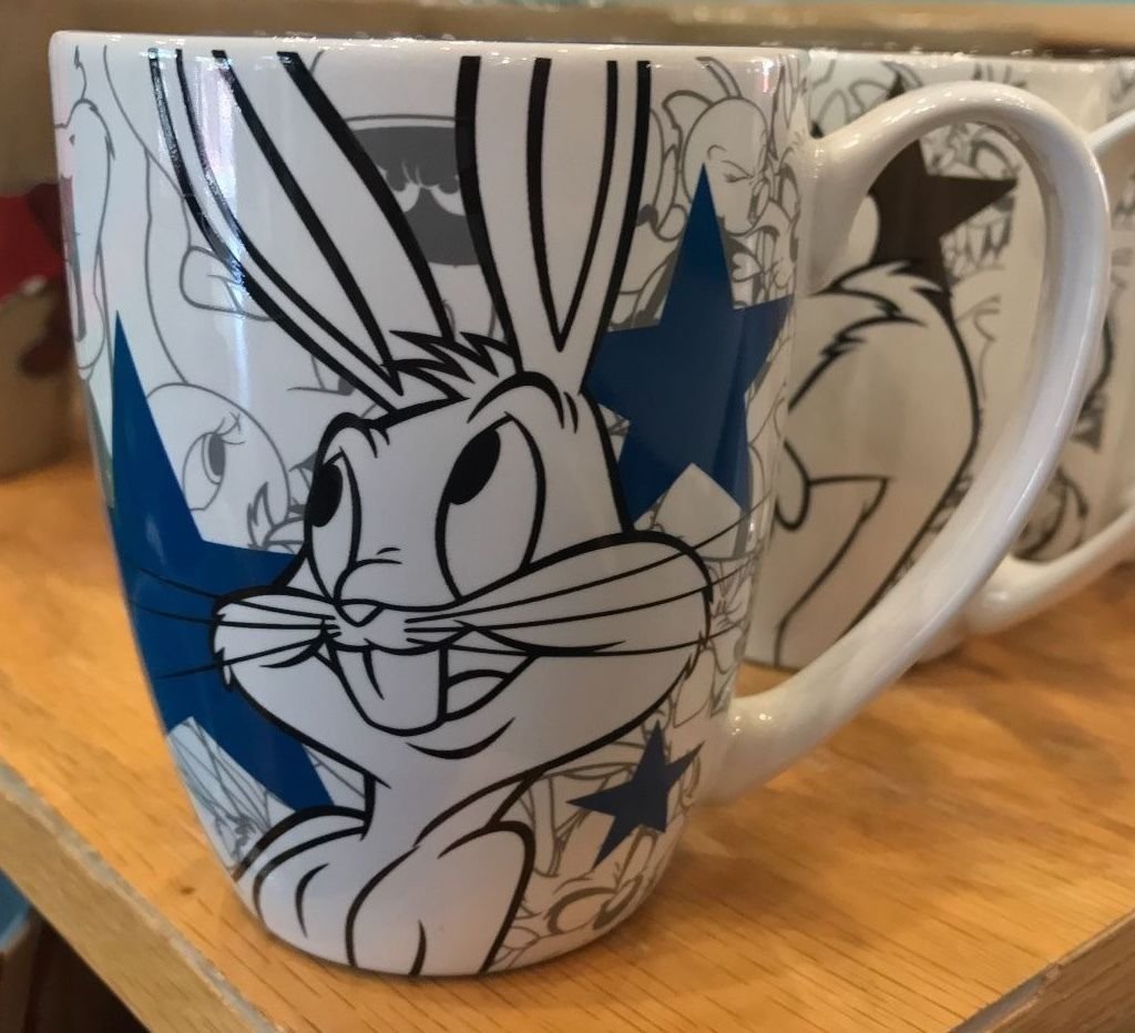 Six Flags Magic Mountain Looney Tunes Superstar Bugs Bunny Ceramic Mug New