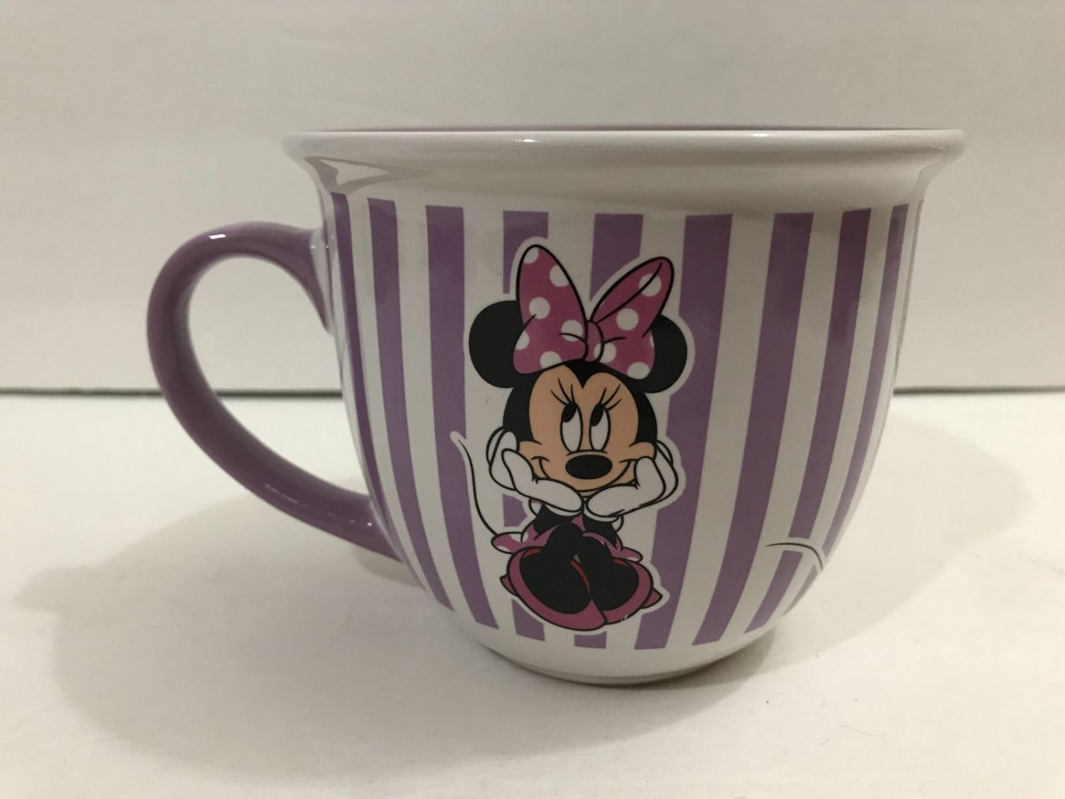 disney store striped minnie mouse mug new