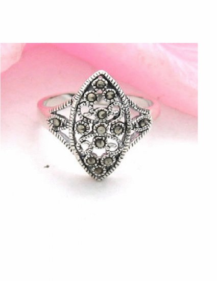 RX-6002 Handmade Silver, Marcasite Ring