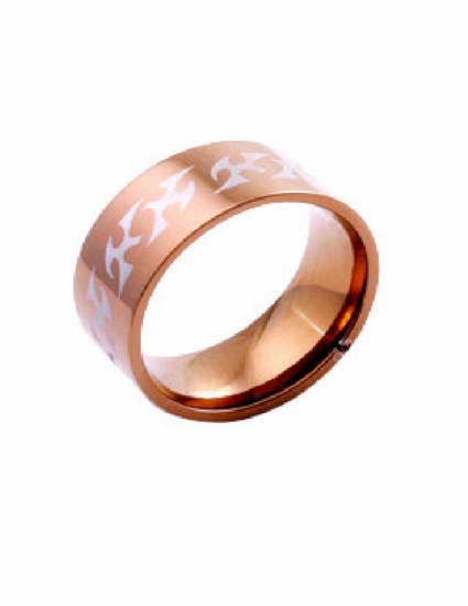 Free shipping--Gold-Plated Stainless Steel Wedding Band Ring.