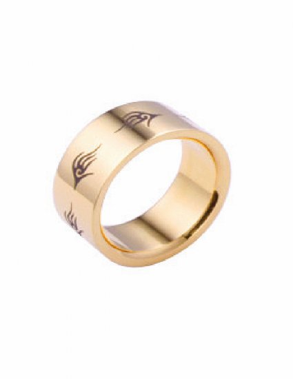 Free shipping--Gold-Plated Stainless Steel Band Ring