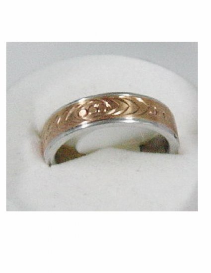 Free shipping--Gold-Plated and Stainless Steel 2-Tone Wedding Ring.