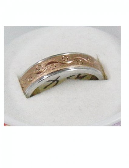 Free shipping--Gold-Plated and Stainless Steel 2-Tone Wedding Ring.