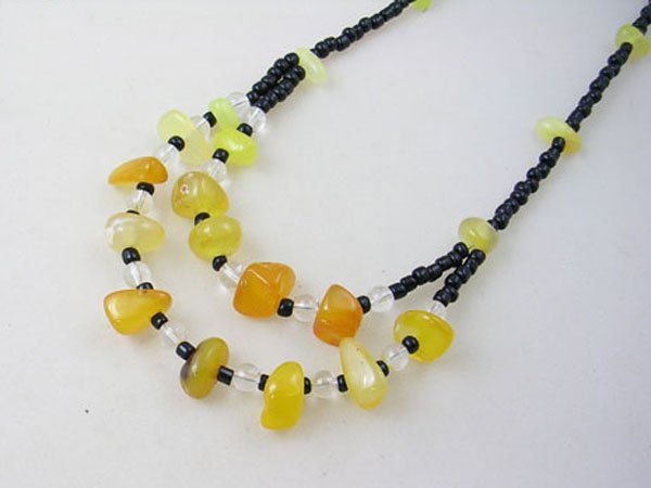 DSCN-5551 Agate, Crystal Beads Necklace
