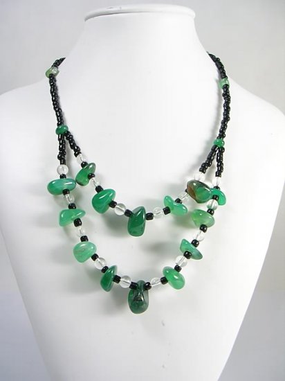 DSCN-0190 Agate, Crystal Beads Necklace
