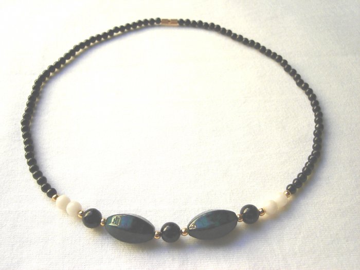NSP-6005 Masan Stone, Black Agate Necklace