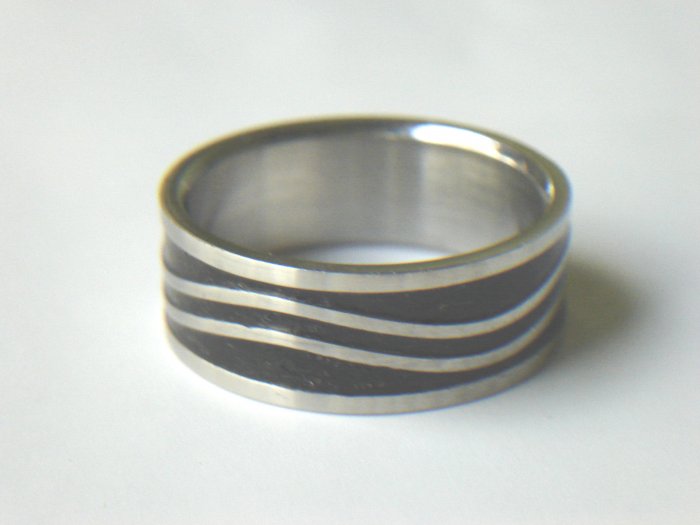 Free shipping--Stainless Steel 2-Tone Band Ring