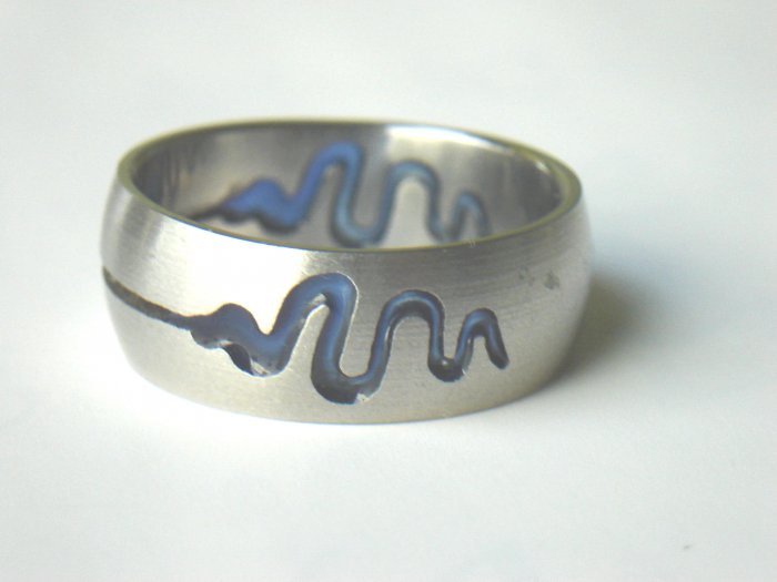 Free shipping--Stainless Steel Laser Cut And Tattoo Ring