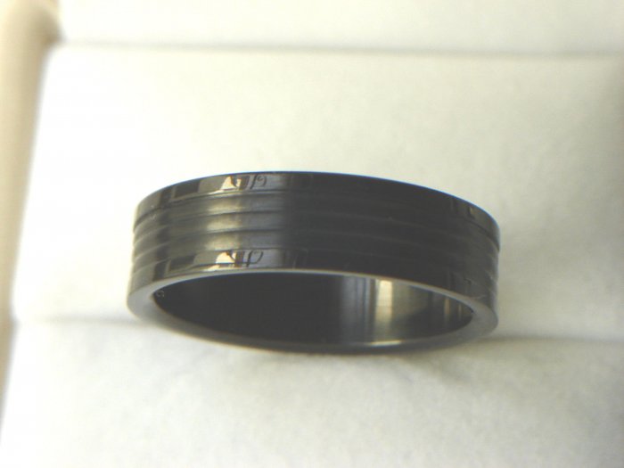 Free shipping--Black Stainless steel Band Ring