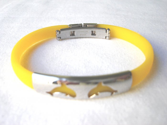 BHY-2033 Stainless Steel And Rubber Bracelet