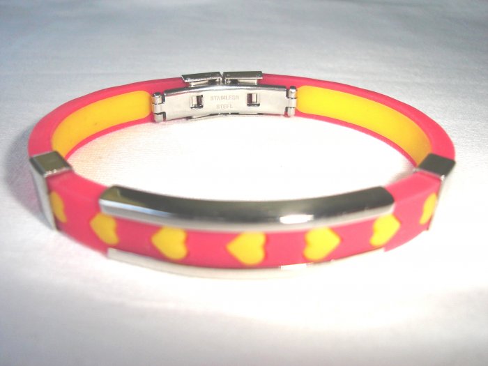 BHY-2024 Stainless Steel And Rubber Bracelet