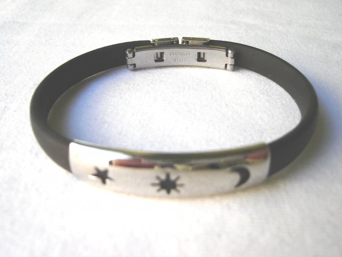 BHY-2030 Stainless Steel And Rubber Bracelet