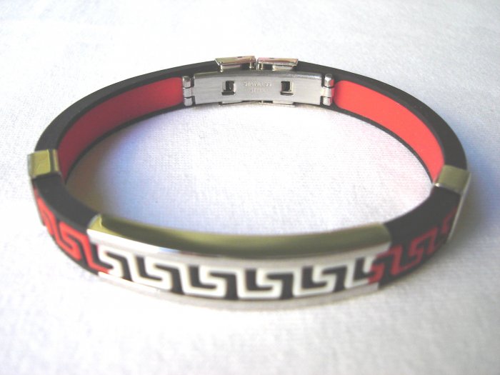 BHY-2026 Stainless Steel And Rubber Bracelet