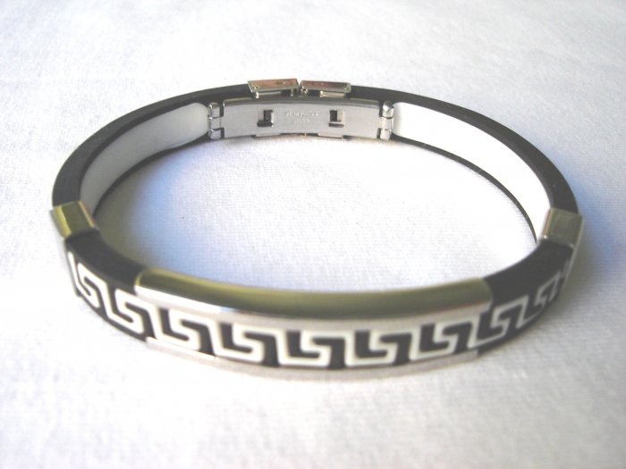 BHY-2025 Stainless Steel And Rubber Bracelet