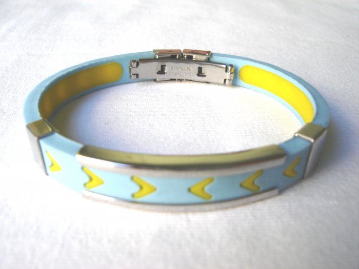 BHY-2029 Stainless Steel And Rubber Bracelet