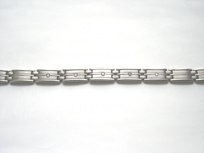 BHD-8007 Titanium and CZ Bracelet