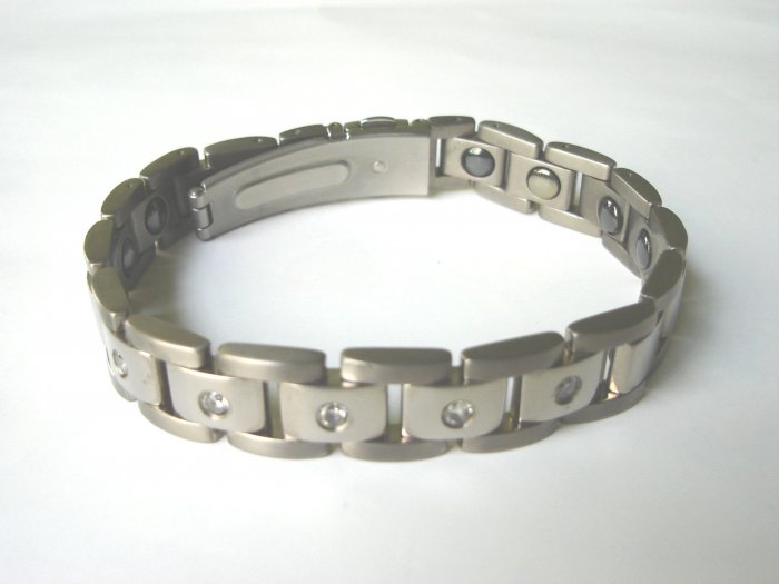 BHD-8005 Titanium and CZ Bracelet