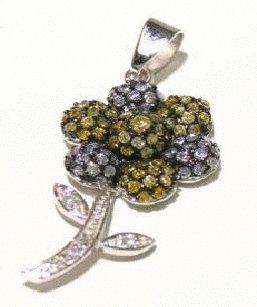 Free shipping---Sterling Silver and CZ Pendant