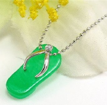 PCN-1003 Sterling Silver, Jade, CZ Pendant