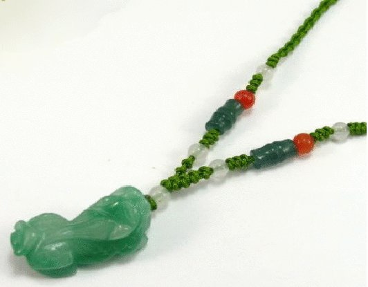 Free shipping---Green Jade Necklace With DropPendant