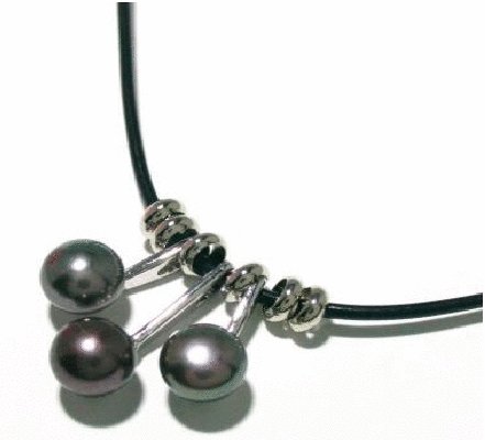 Free shipping--Black Natural Pearl Pendant