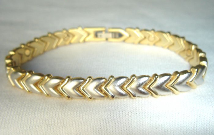 BWT-8001 Stainless Steel and Goldtone 2-Tone Bracelet