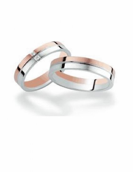 Free shipping--Rose Gold-Plated and Stainless Steel 2-Tone CZ Wedding Ring