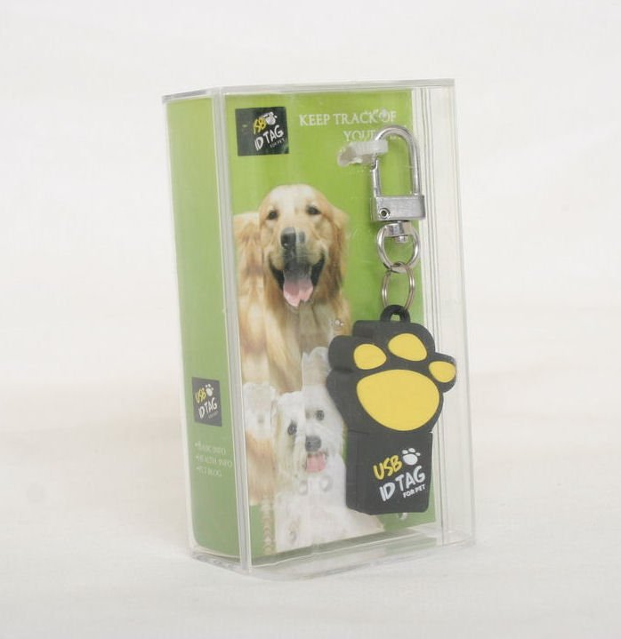 Free Shipping-USB Flash Drive Pet ID Tag 1 GB Flash Memory Capacity Pet Paw Design