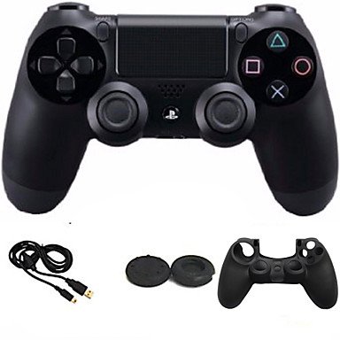 Dual Shock Wireless Bluetooth Game Controller +Rocker cap + cable+ Silicone case for Sony PS4