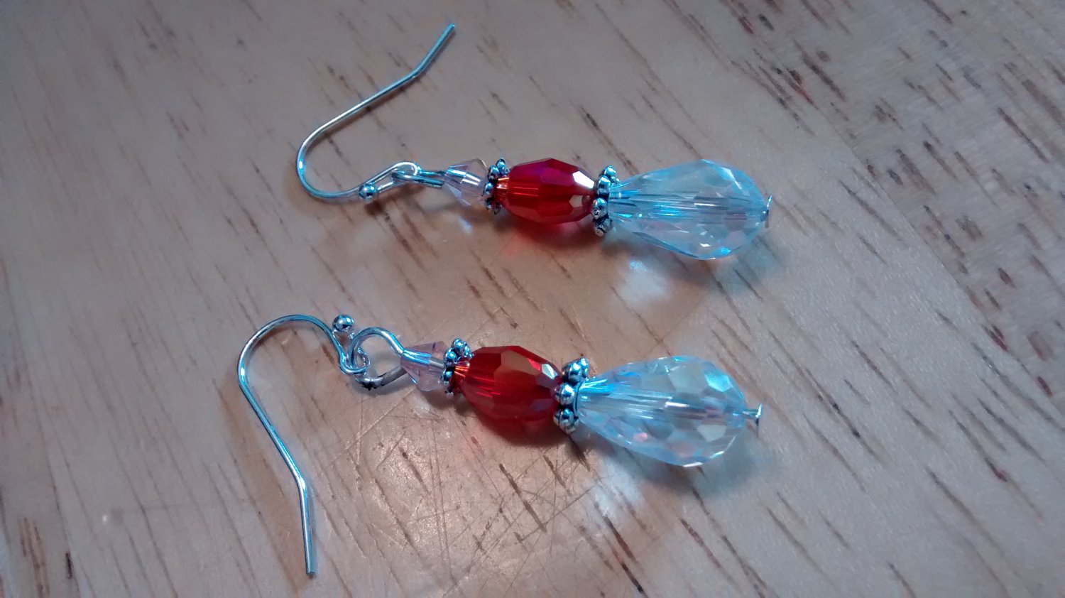 Clear AB Austrian Crystal Pendant Earrings