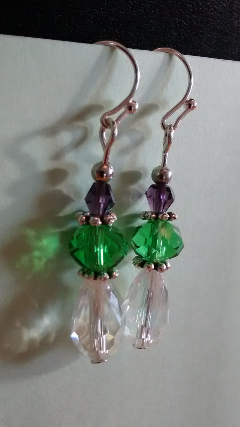 Clear AB Austrian Crystal Pendant Earrings