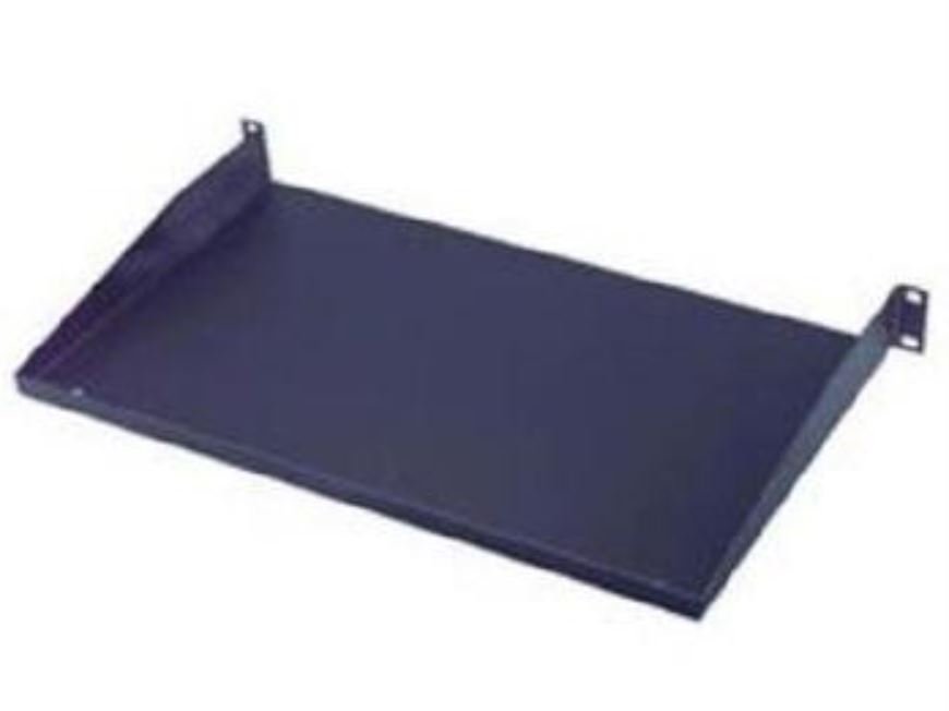 1U Black Rack Shelf - 6 Inch Depth