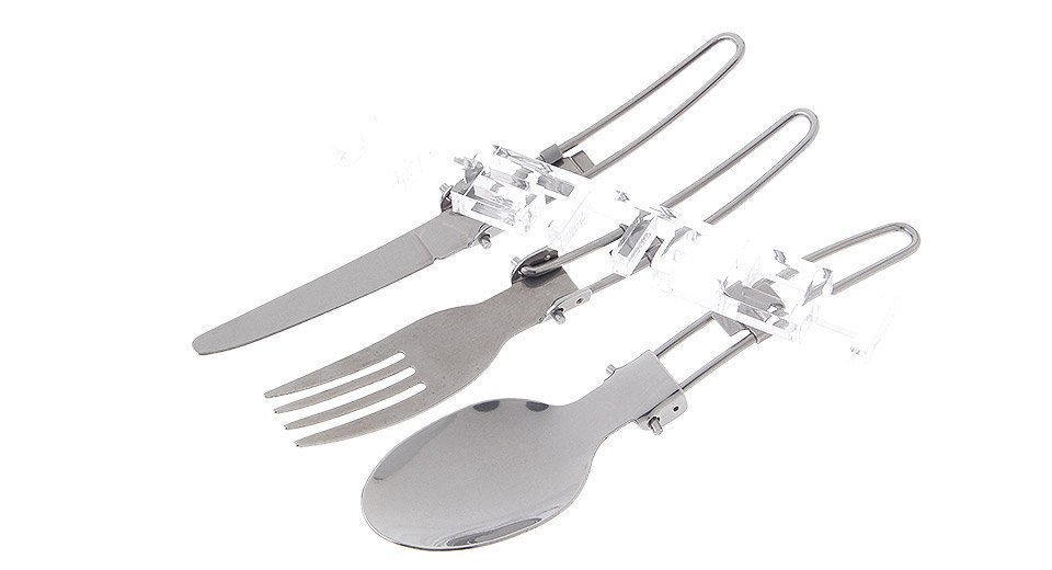 3-in-1 Stainless Steel Knife + Fork + Spoon Tableware Set (3-Piece)
