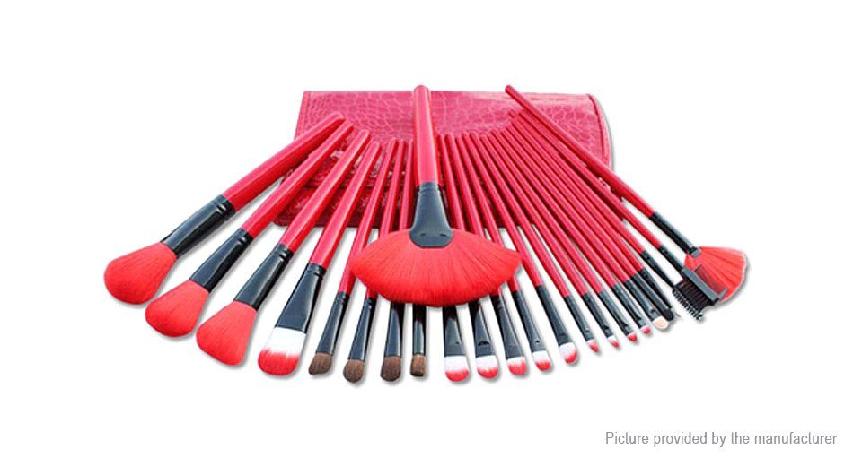 Artificial Fiber Makeup Brushes Set (24 Pieces) w/ PU bag - 5124000