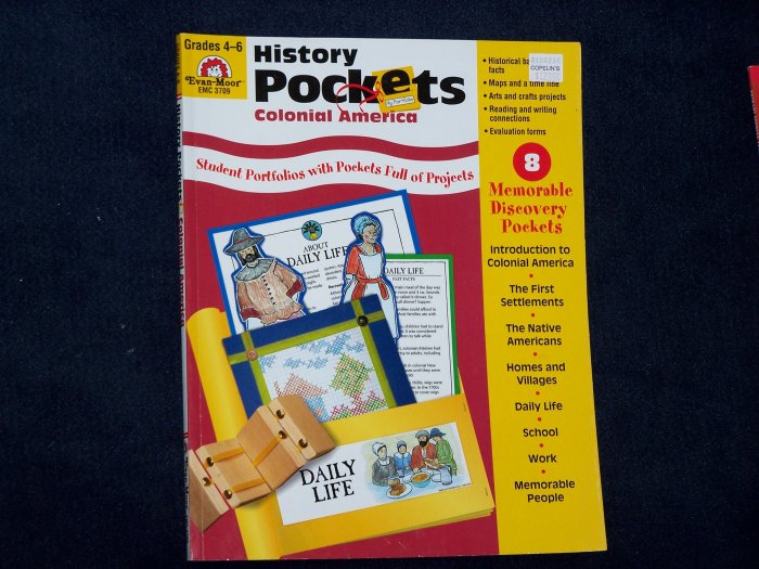 History Pockets: Colonial America by Evan-Moor-Grades 4-6
