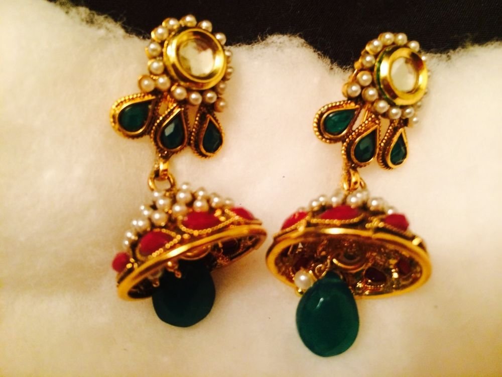 New Indian Ethnic Kundan Jumke