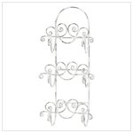 Distressed White Towel Holder 33588