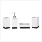 Black & White Ceramic Bath Accessories Set 37559