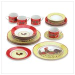 Country Rooster Dinnerware Set 38130