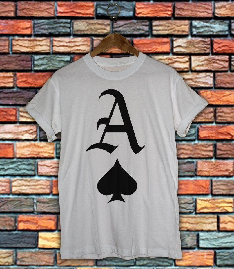 ACE OF SPADES PRINTED Shirt MONEY SWAG HIPSTER FRESH DOPE HYPE PRINT TOP A01